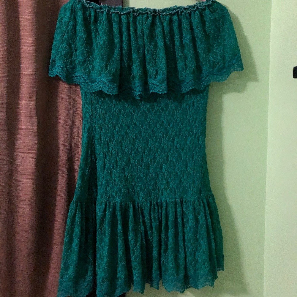 green bandeau dress